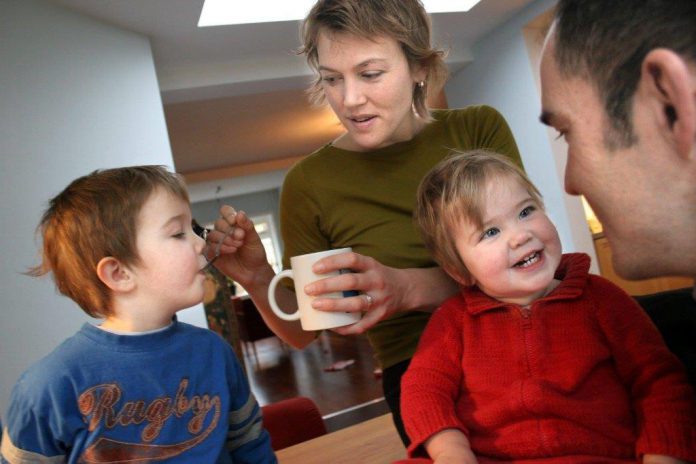 Gezin Vader moeder, zoon, dochter